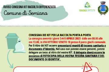 Consegna kit per raccolta rifiuti "porta a porta"